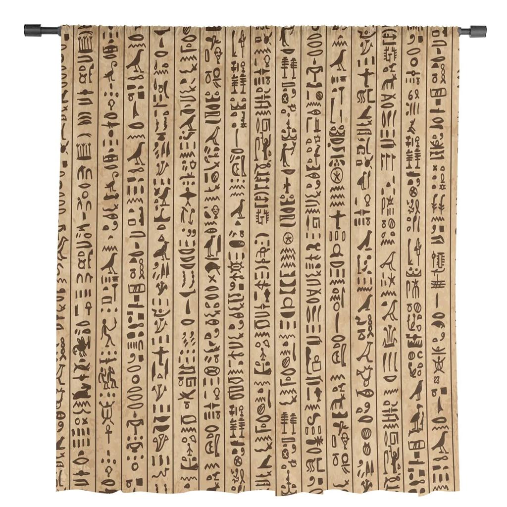 Geroglifici Antico Egitto Stile Retrò Tende Moderne Per Soggiorno Tende in Garza Finestra Trasparenti Per Camera Da Letto Accessori Decorazioni