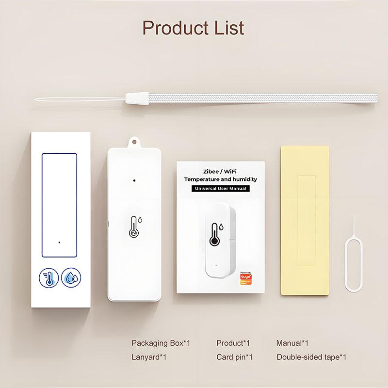 Zigbee WiFi Temperature And Humidity Sensor APP Remote Monitor For Smart Home Smart Life Work With Alexa Google Assistant