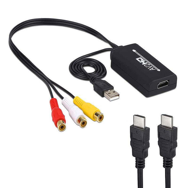 AV To HDMI Converter Cable - RCA To HDMI for TV and Projector