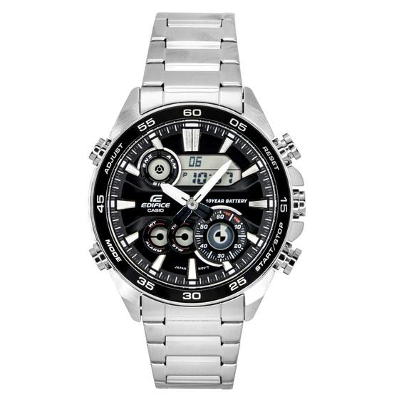 Casio Edifice Analog Digital Stainless Steel Black Dial Quartz ERA-130D-1A 100M Men's Watch