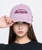 Emelbi Vintage Damaged Curve Logo Unstructured Ball Cap La (Pink)