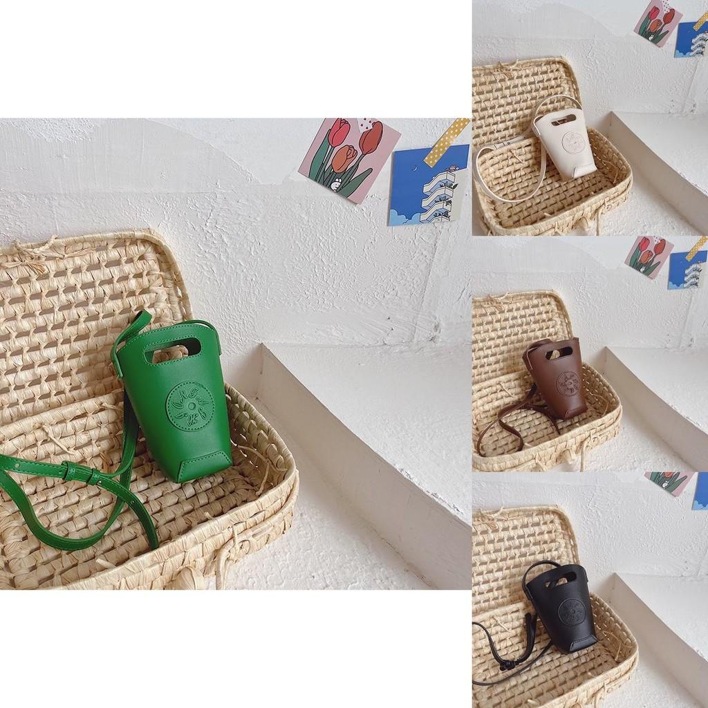 Stylish Mini Pu Bucket Bag For Kids Modern Chic Single Shoulder Crossbody Purse
