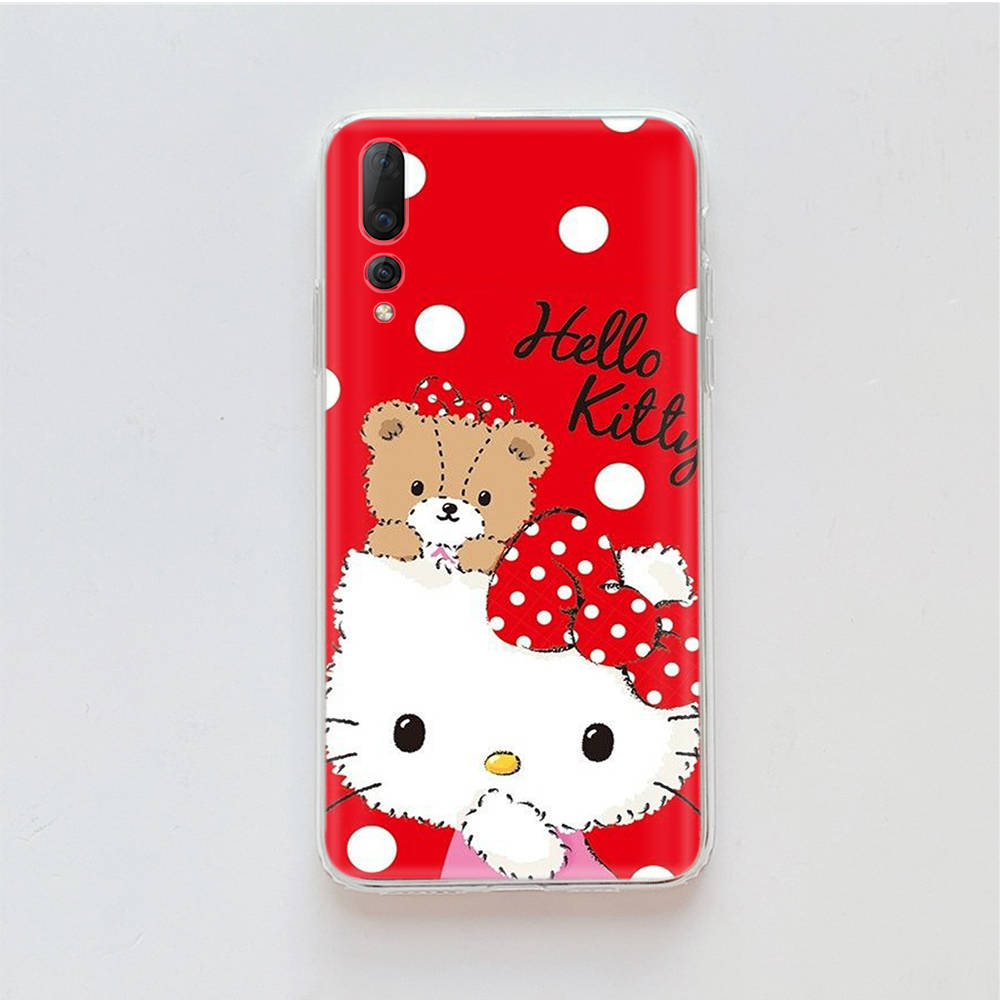 Transparent Case for Samsung A04 A14 A23 M33 M53 Realme 10 9 C35 C55 VIVO X80 Infinix Hot 30 Note 11 Tecno Spark 8P Pro L-28 Cute Hello Kitty