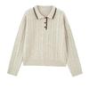 Giordano Women's Retro Cable Knit Half-Placket Sweater