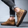 Men Casual Leather Boots High Quality Cowhide Genuine Leather Shoes Waterproof Soft Hand-stitching Winter Boots Men Boots