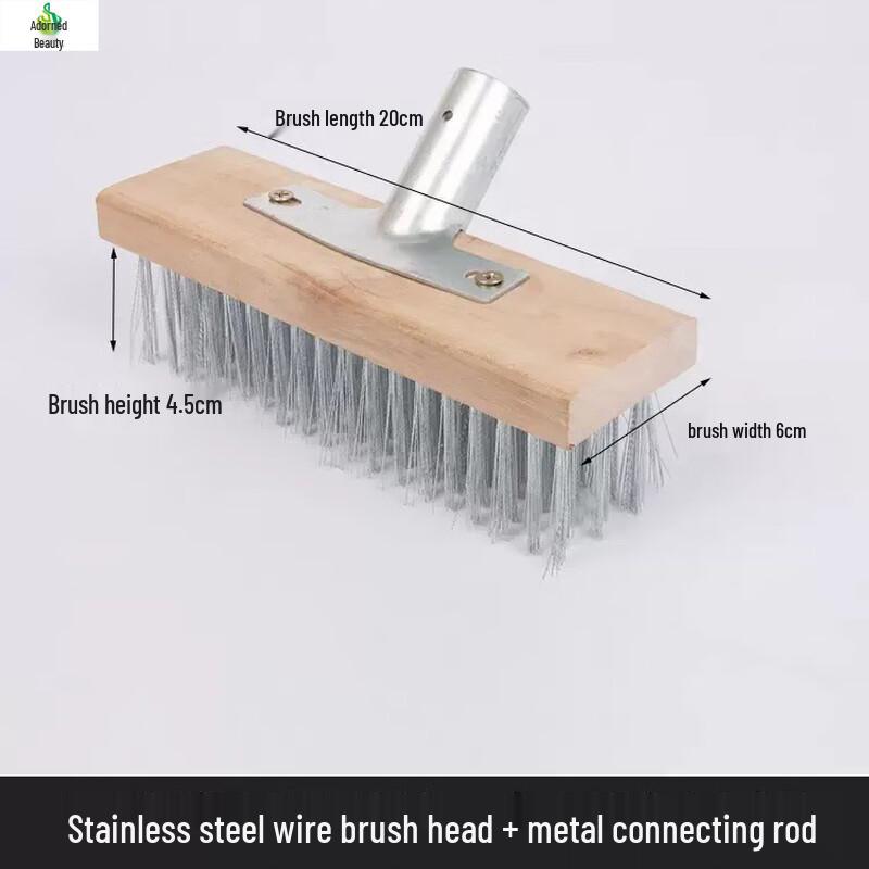 Jimei Long Handle Stainless Steel Wire Floor Scrub Brush