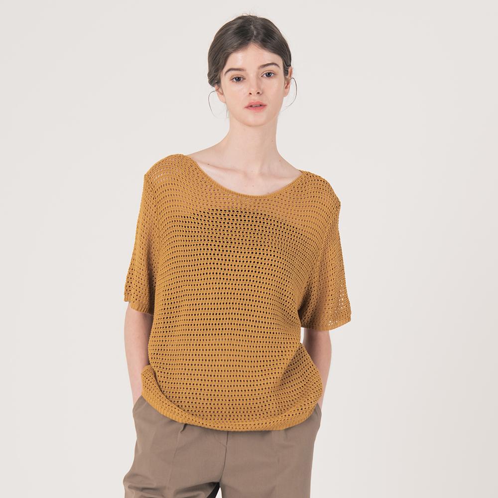 WEDNESDAY DELIGHT Wed_Volume Sleeve Knit Top_Brown