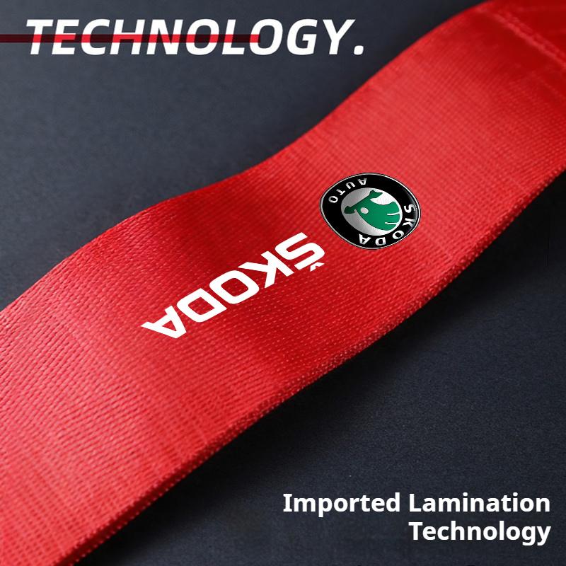 WUM1 Car Bumper Decoration Nylon Tow Truck with Personalized Tow Rope for Skoda Octavia Superb Rapid Kodiaya Kamia Scala Citigo