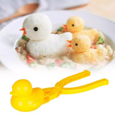 Duck Shaped Snowball Maker Rice Ball Mold Set DIY Sushi Maker BPA-Free Plastic Reusable Sushi Mold for Kids Lunch Fun