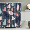 Modern Colorful Cat Print Shower Curtain For Bathroom Decor Available In Multiple Sizes