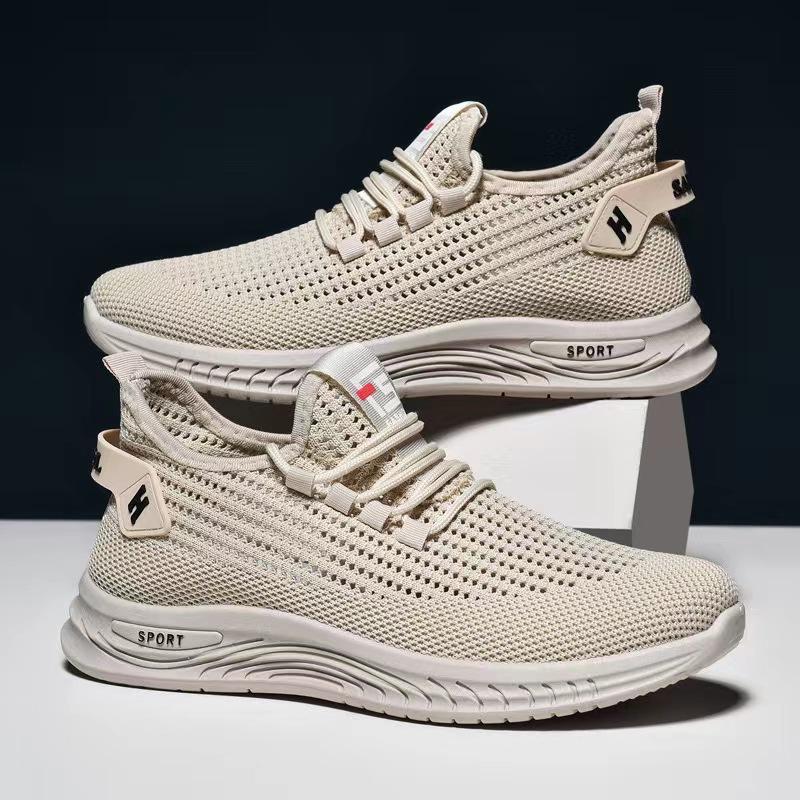 Flying woven men's shoes large size mesh breathable sports shoes fashion casual shoes light running shoes men