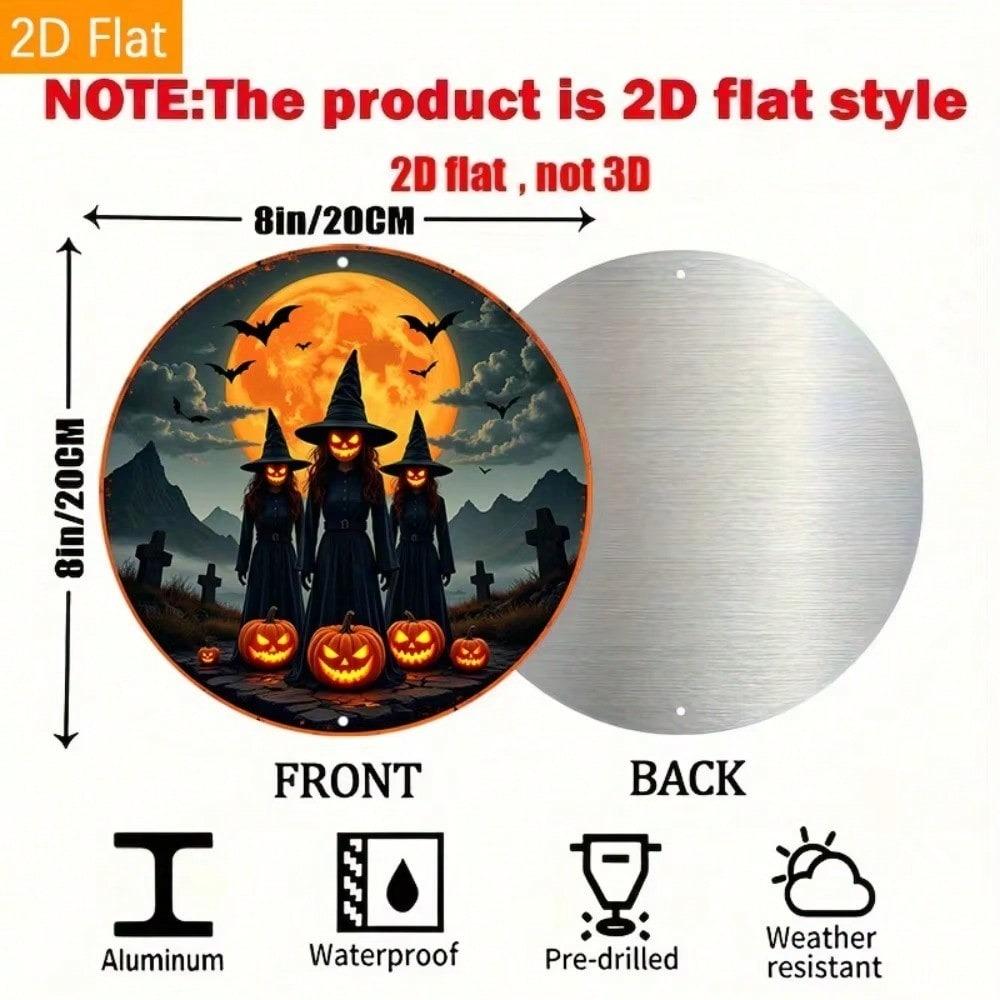 Halloween Witch Metal Sign Vintage Decor Wall Art Home Party