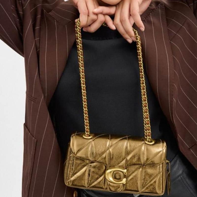 COACH Tabby Sheepskin Shoulder Bag Small Women's Gold CZ433-B4GD