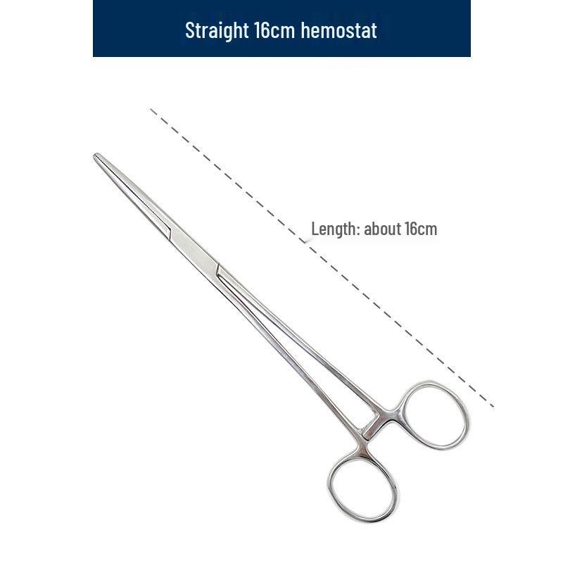 Stainless Steel Hemostatic Forceps Tweezers with Straight/Curved Tips & Needle Holder for Pet and Fishing Hook Removal