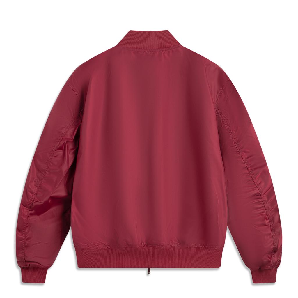 Li Ning Shishi Ruyi Series American Vintage Versatile Casual Simple Solid Color Baseball Collar Spliced Jacket Unisex Jacket AJDV081-6