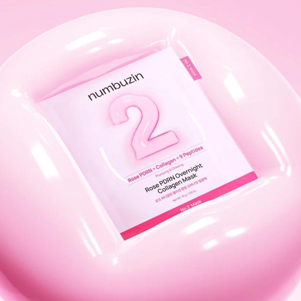 Numbuzin-No.2 Rose Pdrn Overnight Colla Mask 4Ea
