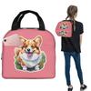 Corgi Watercolor Insulated Lunch Bag for Women Kids Portable Food Boxes Thermal Lunch Box Tote