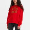 Levis SS23 Letter Print Crew Neck Long Sleeve Sweatshirt Women Sweatshirt Red A3533-0001