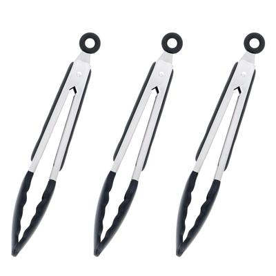 Takagi Silikon Maşa Seti (Stoperli), 24cm, 3 Adet, Mutfak Gereçleri, Pişirme Maşası, Kolay AçmaKapama, Pratik Saklama, Yapışmaz, Servis İçin Mükemmel,