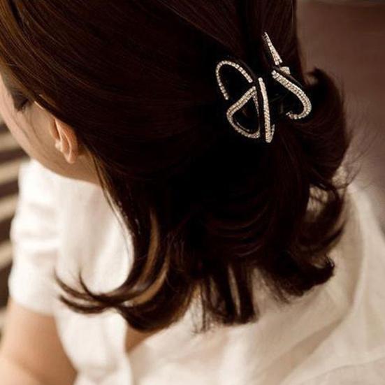 Lady Fashion Rhinestone Butterfly Hairpin Claw Shape Hair Clip Clamp Accessory