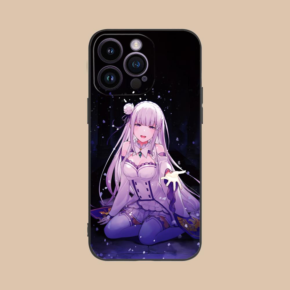ReZero Emilia Waifu Mobile Phone Case for iPhone 17 16 15 14 13 12 11 X XR XS 8 7 Air Pro Max Plus Mini Colorful Cover Luxury