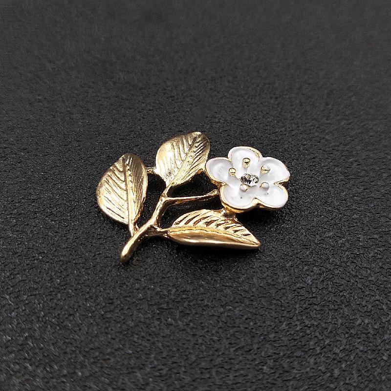 Engood 100Pcs Rhinestone Flower Leaves Button Sewing Trim Embellishments Craft Buckles DIY Hair Accessoriess Wedding Decoration