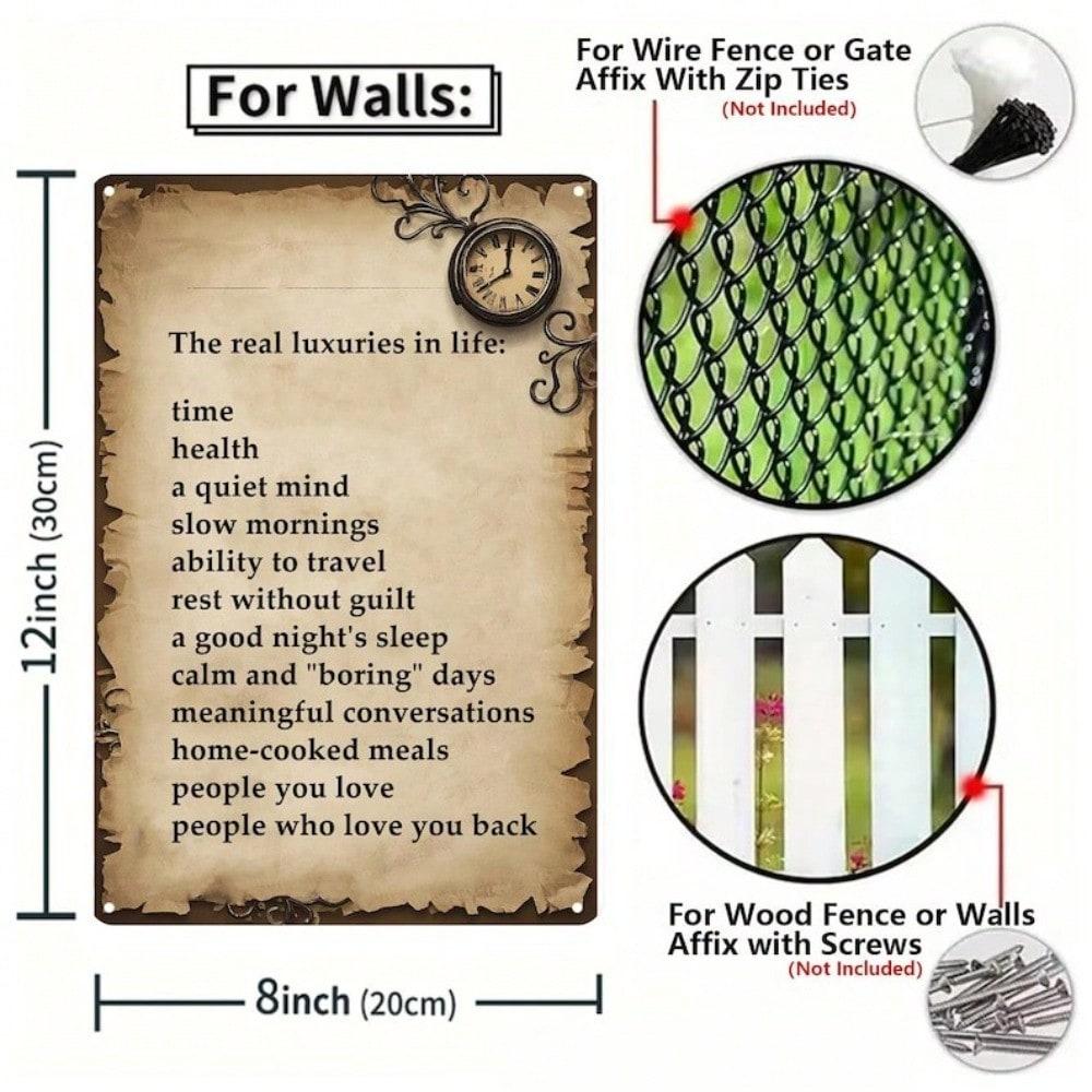 

VANLUXE Vintage Tin Metal Sign Rustic Wall Art Home Decor Inspirational Quote Poster for Living Room Bar Cafe 20x30