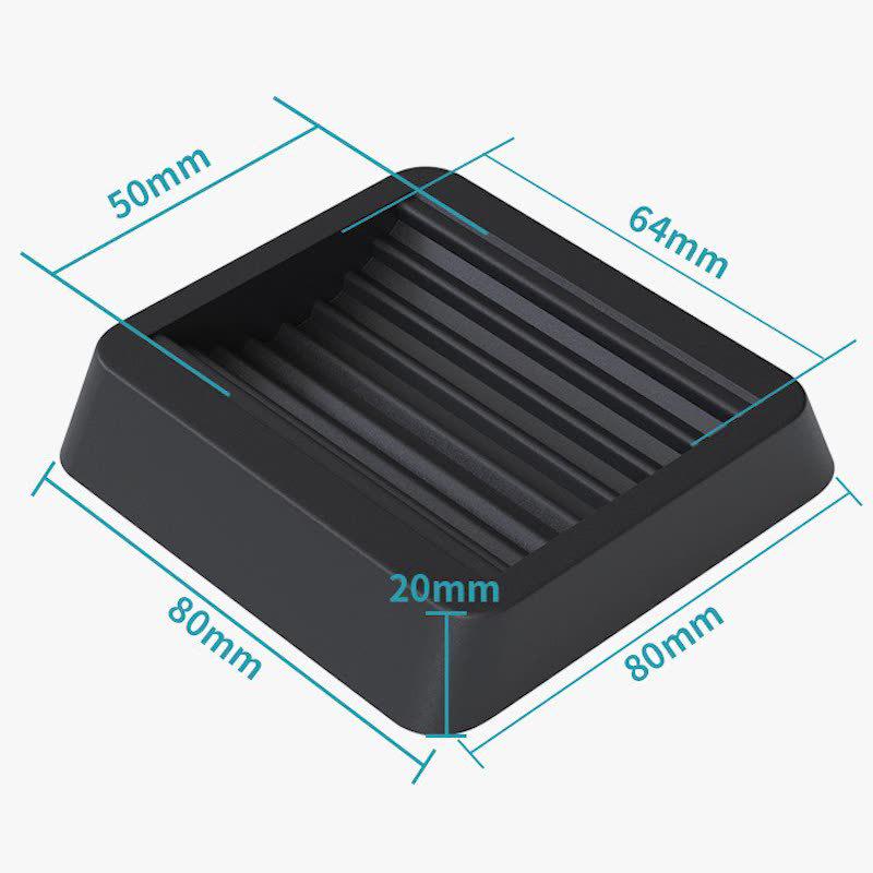 Black Rubber Anti-Slip Wheel Pad for Furniture, Chairs, and Baby Cribs