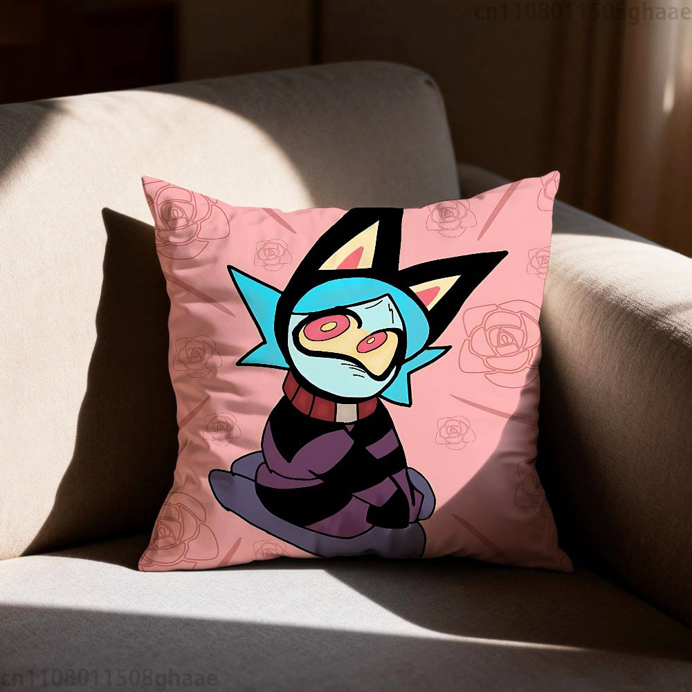 PPSYCHO CUTIES Pillow Case Square DoubleSided Printing Short Plush Sofa Cushion Cover Bedroom Bedside Pillow