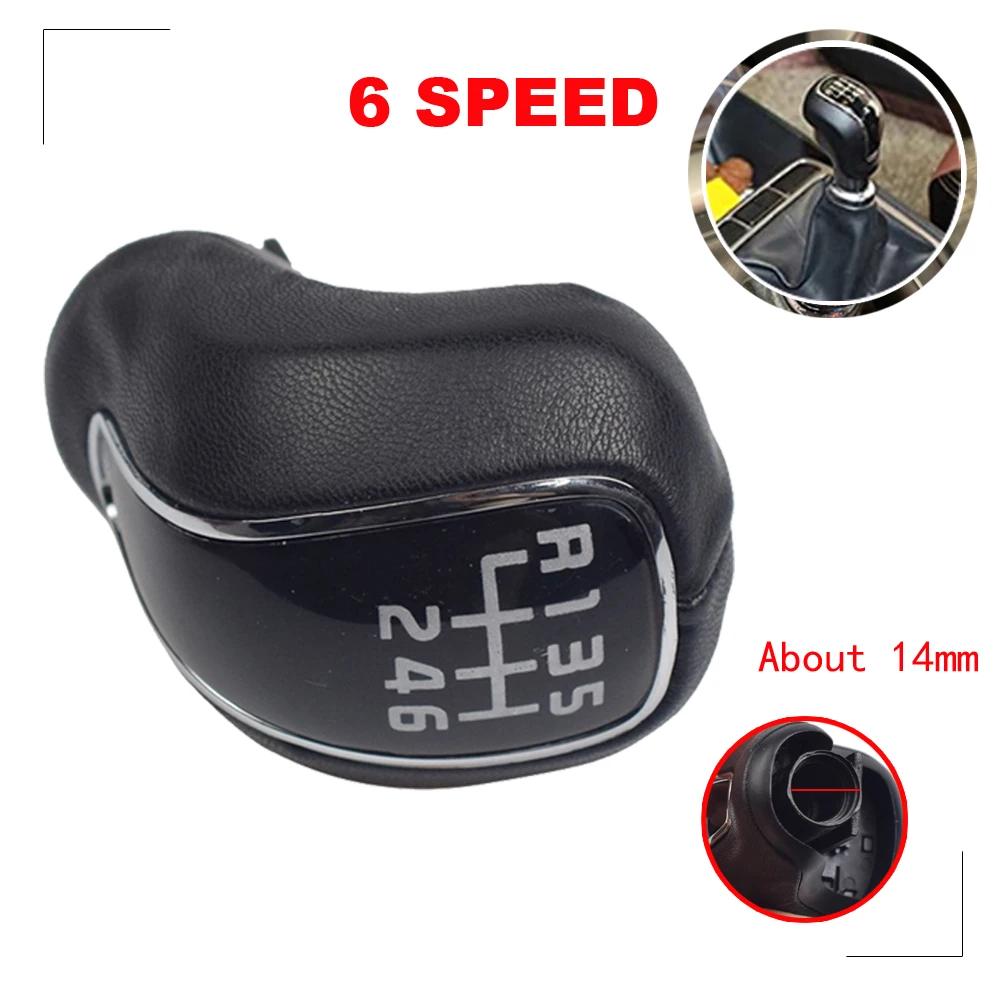 6 Speed Black Leather Car MT Gear Shift Knob Lever Stick Shifter Knob For Kia Forte Cerato K3 for Hyundai IX25 Creta 2012-2016