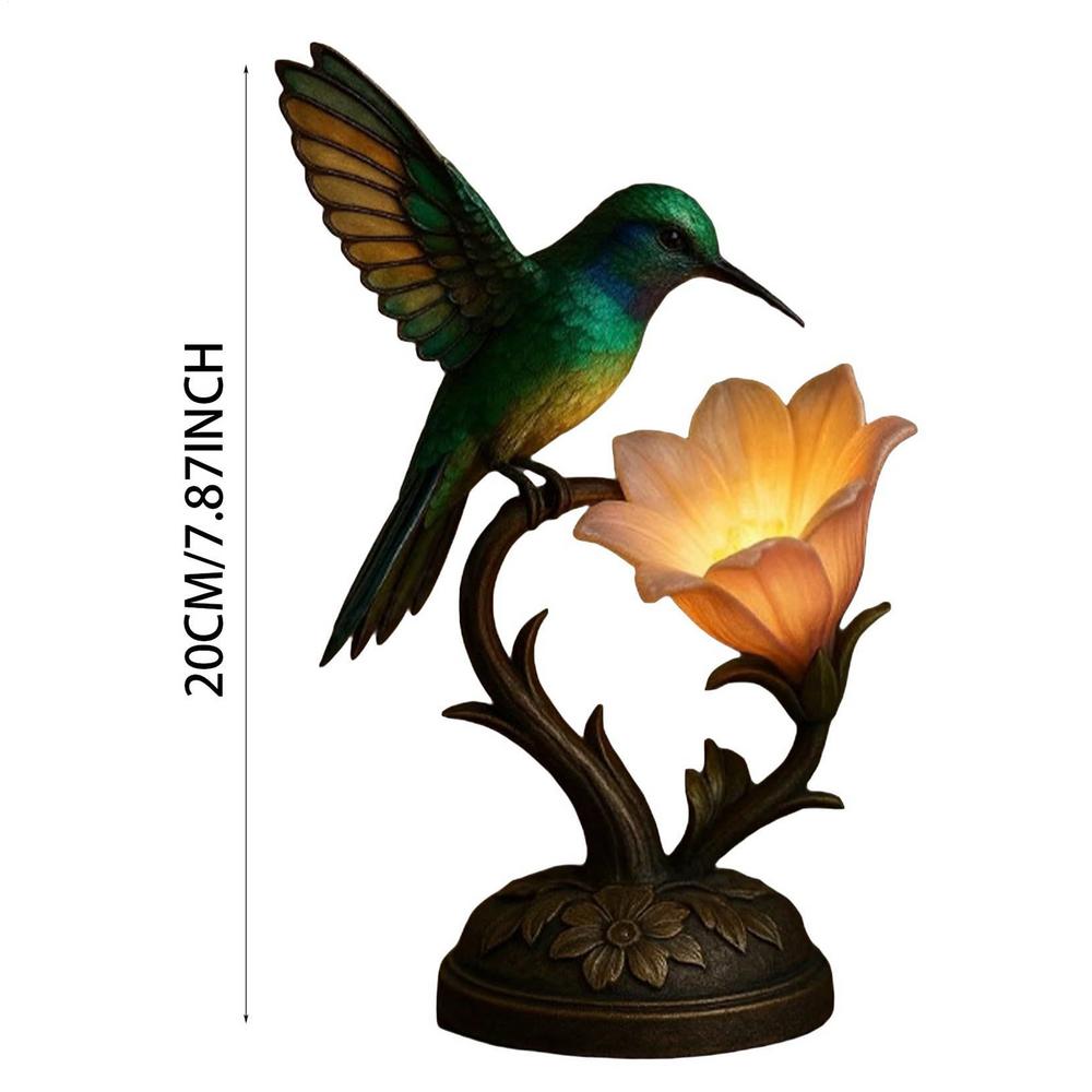

Floral Lamp Vintage Warm Ambiance Lighting Hummingbird Lamp Desk Light Table Decor For Bedside Nightstand Bedroom Study Office