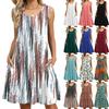 Spring/Summer Printed Tank Top Loose Pocket Dress for Women