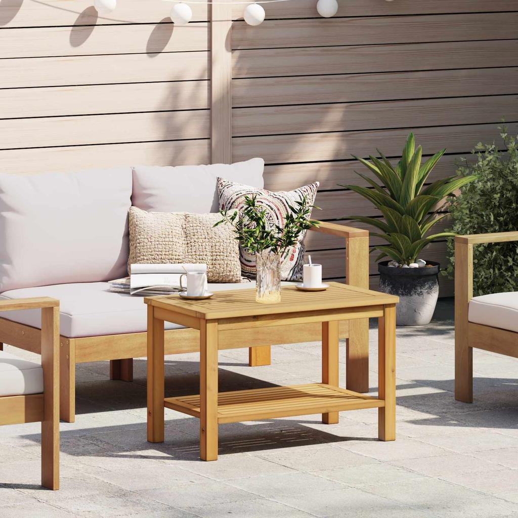 Side Table Oil Natural Finish 70 x 40 x 45 cm Solid Acacia Wood
