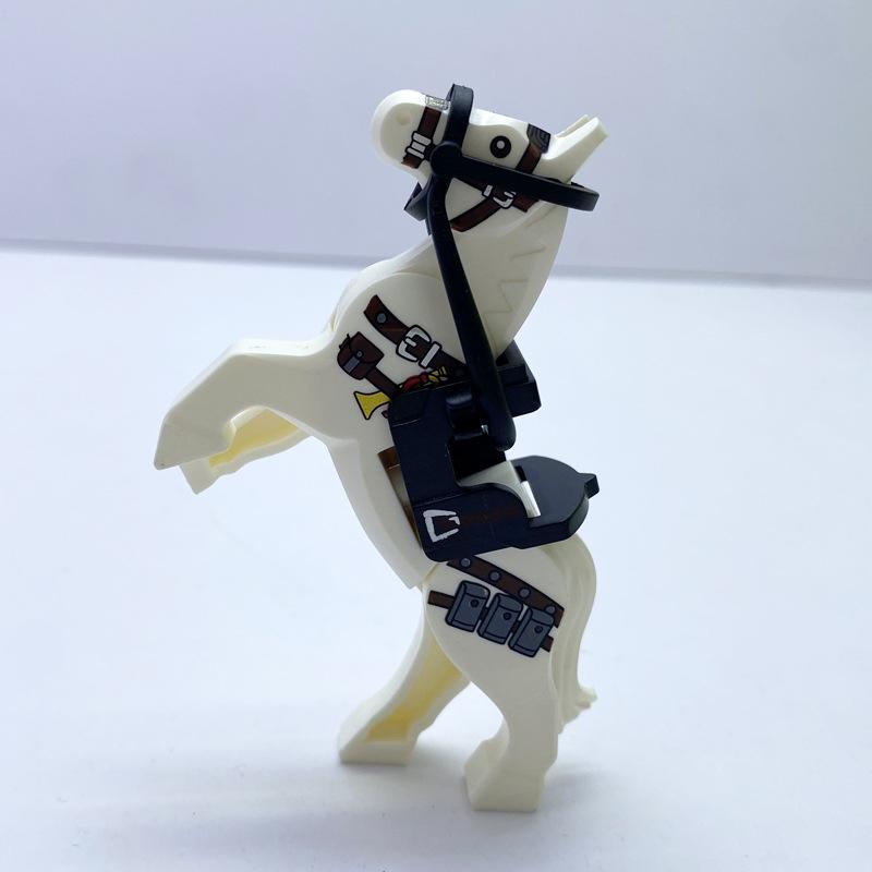 Small Particle Building Block Toy Plastic Horse Figurine Accessories Equipment War Horse Children'S Toys