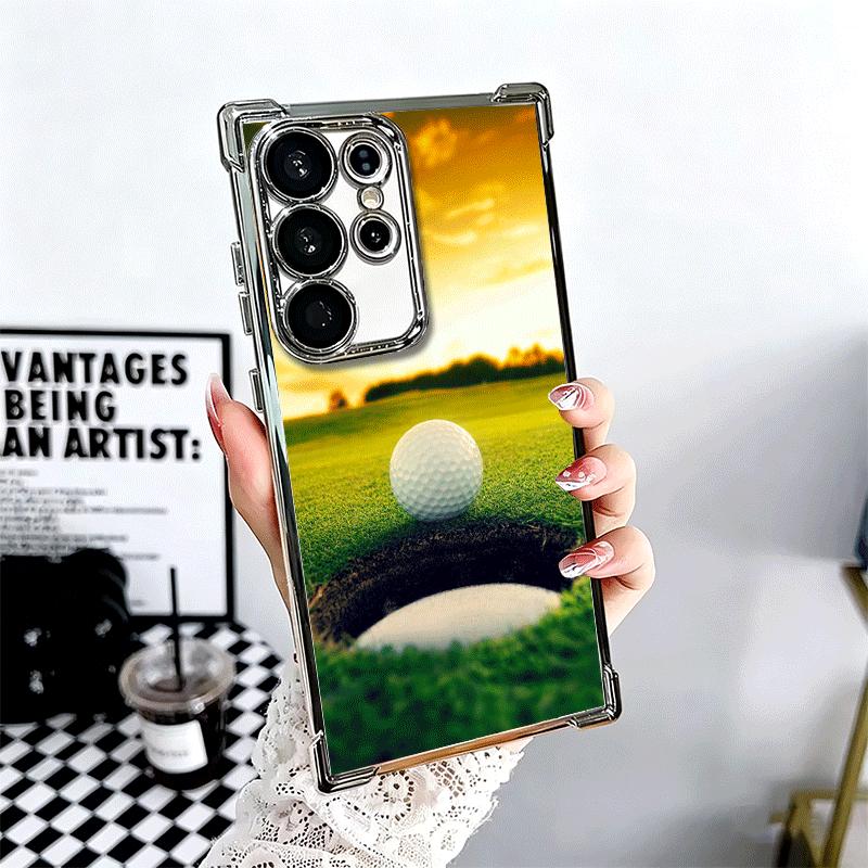 

Modern Golf Sports Soft Phone Case For Samsung Galaxy S26 Ultra S25 Edge S24 FE S23 Plus S22 S21 + S20 Plating Anti-Fall Fundas Samsung S26 Ultra