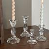 Transparent Glass Candle Holder Romantic Simple Candles Stand  Wedding Decoration