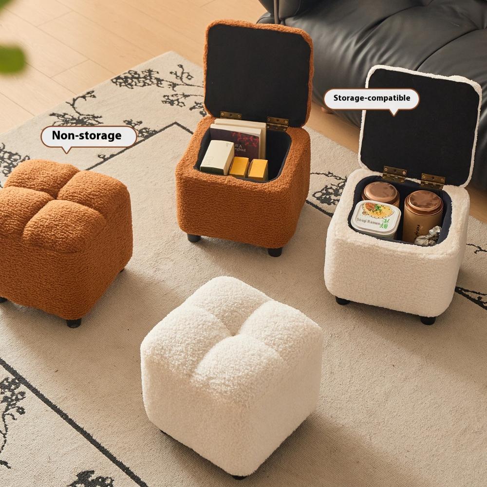 Creative Four Sided Soft Stool Storage Stool with Storage Capacity Bedroom Vanity Chair Super Soft Footstep Stool Home Furniture