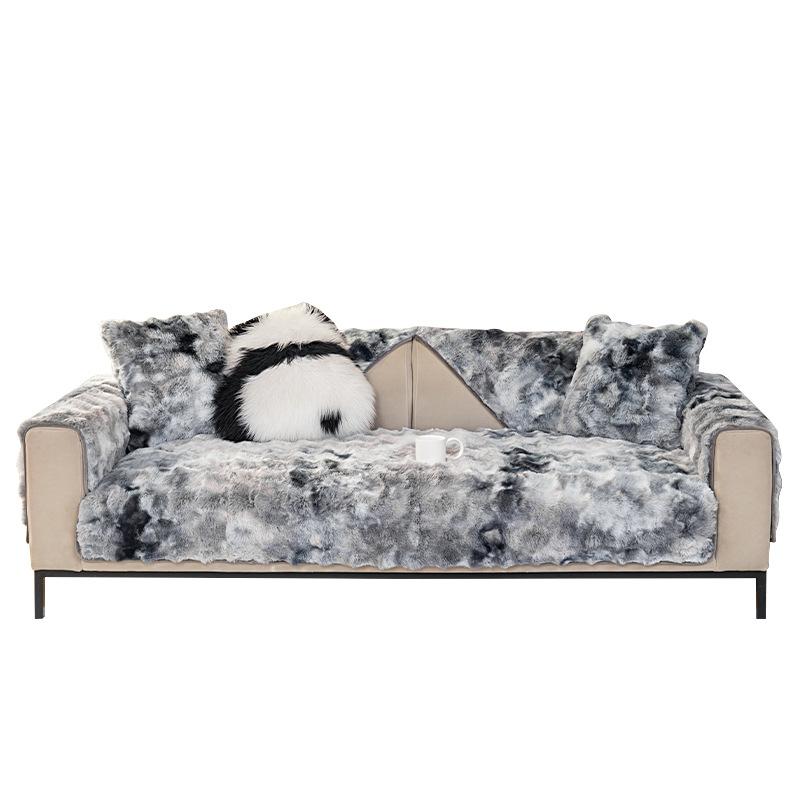 Gradual Change Of Color Sofa Cushion Winter Plush Thickened Warm  New Sofa Cover Simple Modern Sofa Seat Cushion
