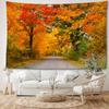1pc Autumn Trees Road Maple Tapestry Wall Hanging, Room Decor, Bedroom Decor, Living Room Background, Natural Style Backdrop, Hanging Cloth Tapestry