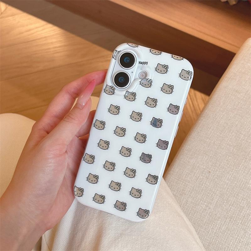 

Cat Head Mirror Cartoon Case for iPhone 17/16 Pro Max/15 Pro with Heart Design iPhone 16 Pro