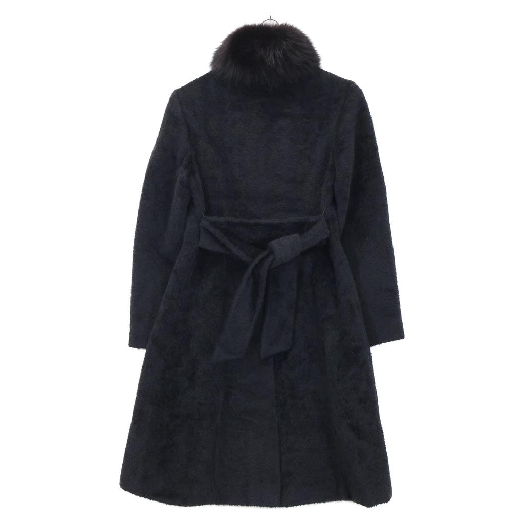 Max Mara 60161979 Black Alpaca Blend Wool Sleek Belted Coat coat 38 blackUsed