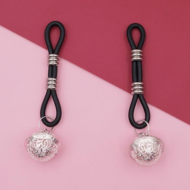 Gold Silver Female Adjustable Metal Bells Nipple Clip Chest BDSM Small Bells Adult Fetish Flirting Flirting Couple Sex