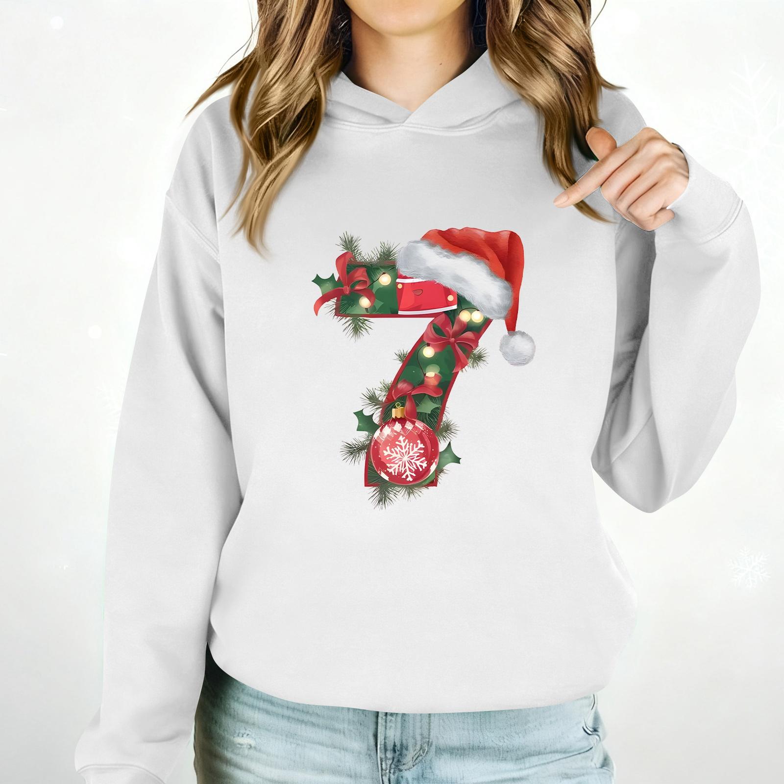 

Women s Casual Fashion Outfit Sweatsuit Printed Long Sleeved Casual Hooded Sweatshirt XL белый