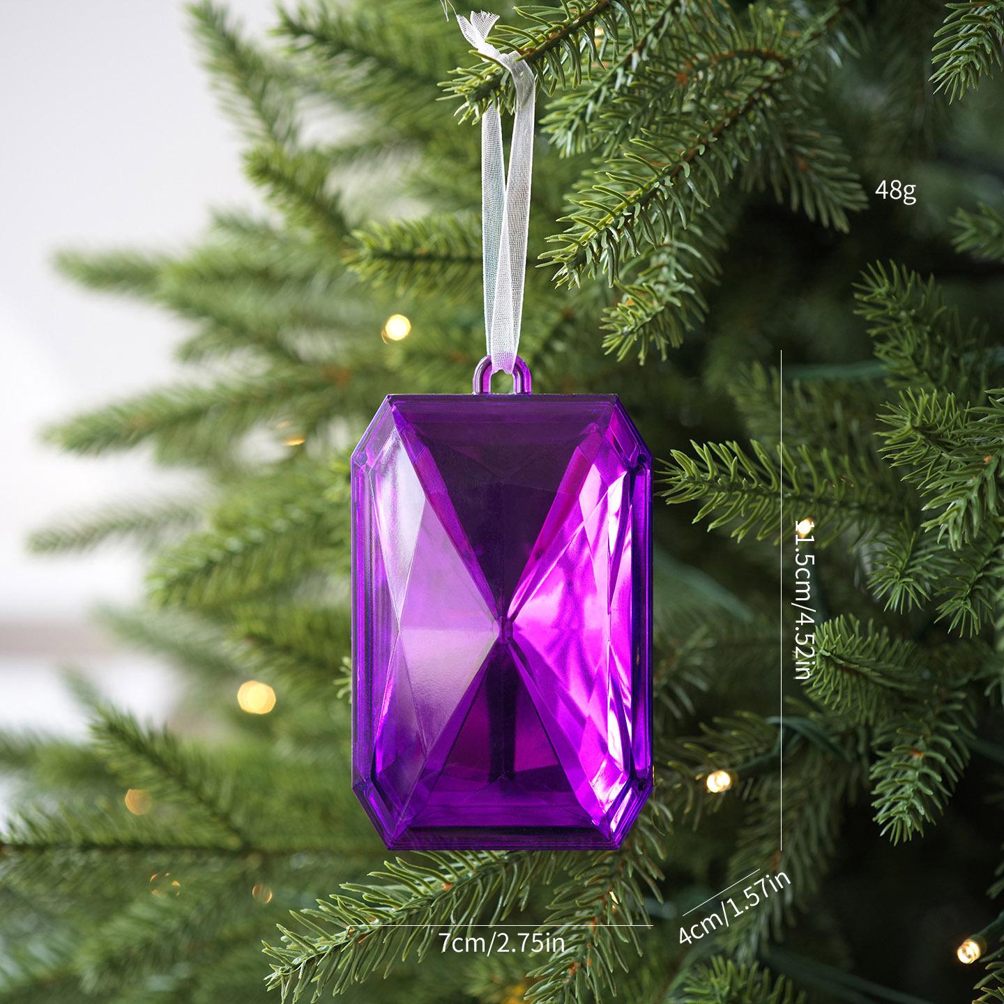 

Plastic Gem Pendant Christmas Tree Ornaments - New Holiday Decoration фіолетовий