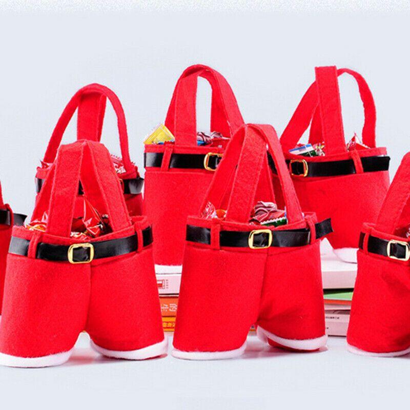 Santa Claus Pants Shaped Christmas Candy Gift Bag For Joyful Holiday Celebrations**