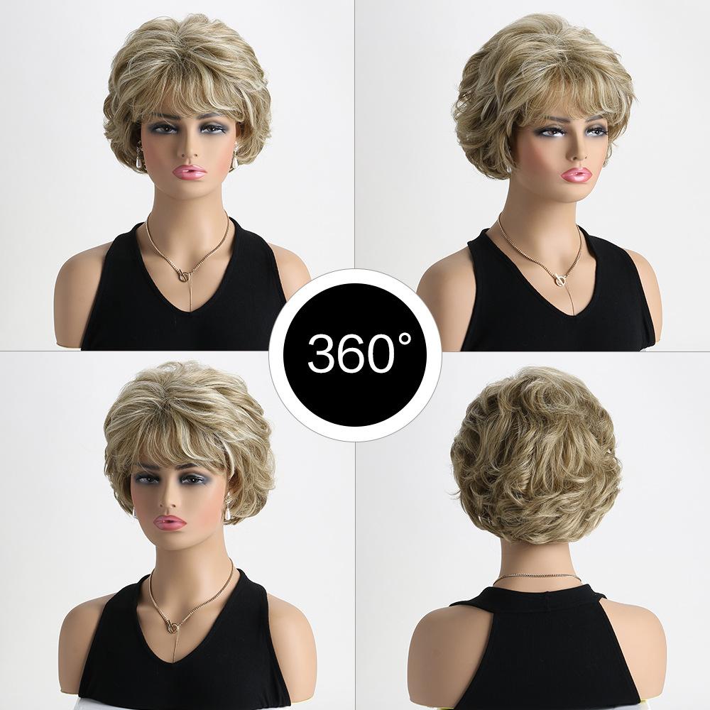 Ladies' fashionable gold fluffy short curly hair headband