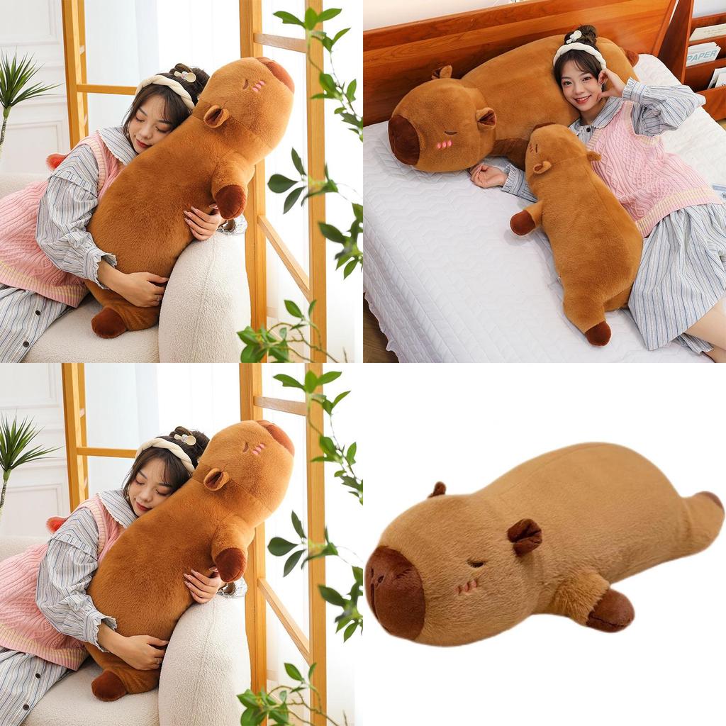 Soft Short Plush Capybara Cuddle Pillow Ideal For Sleepovers And Bedroom Decor 50cm And 90cm Sizes