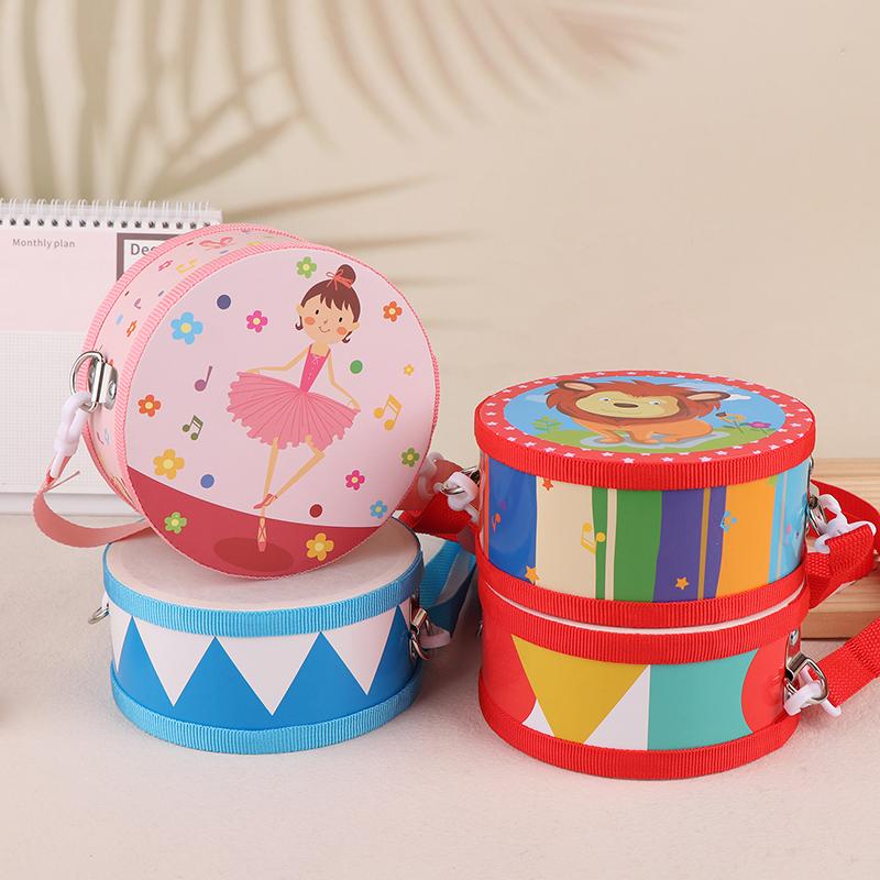 Kids Percussion Drum Wood Toy Set With Carry Strap Music Instrument Teaching Aids For Toddlers Develop Children's Rhythm Sense