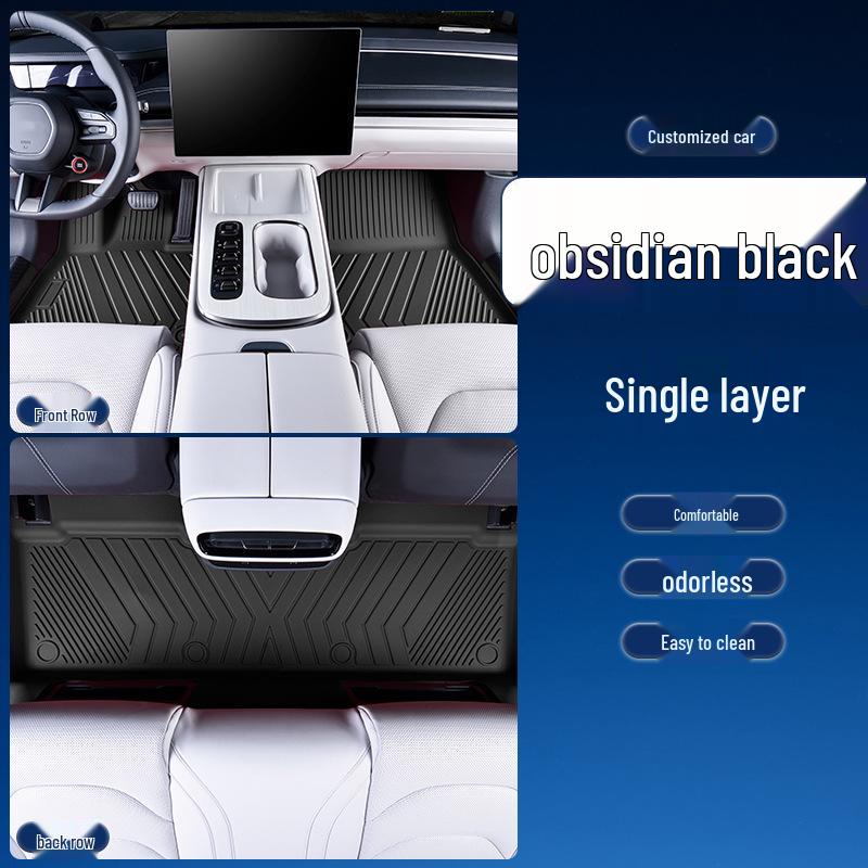 Full Coverage TPE Car Floor Mats for Haval H1 (2016-2019), 1.5L Auto Luxury, with Blue & Red Logos