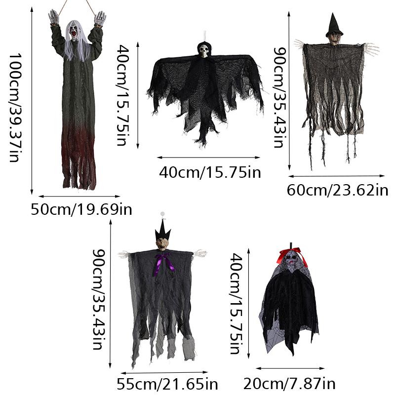 Halloween Plastica Casa Giardino Fantasma Artificiale Disporre Oggetti di Scena Teschio Simulato Ciondoli Garza Articoli per le Feste 5 Stili